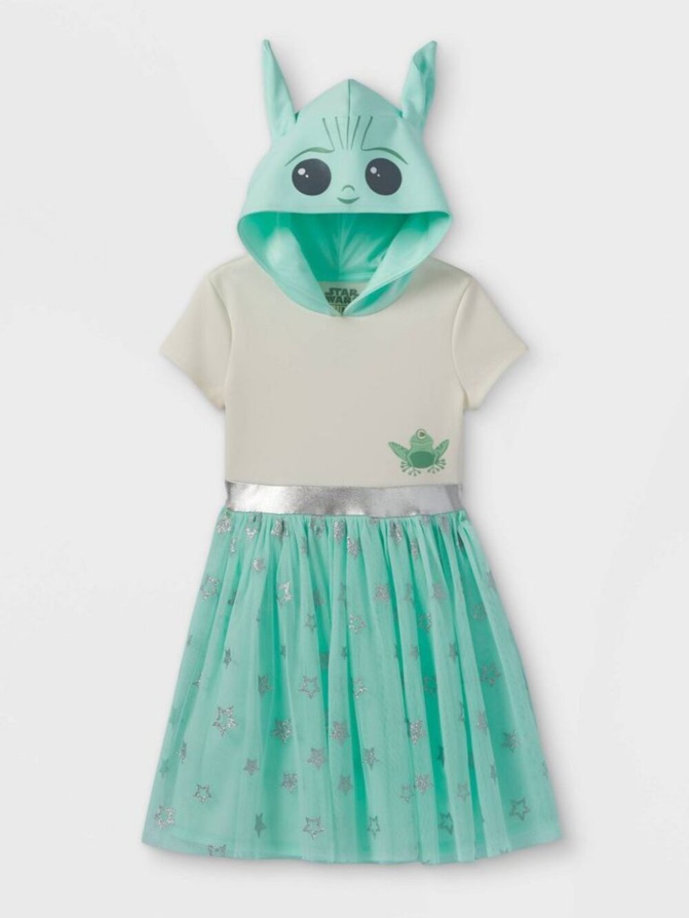 LICENSED Baby Yoda Grogu Dress Hoodie Costume Star War Mandalorian L 10-12